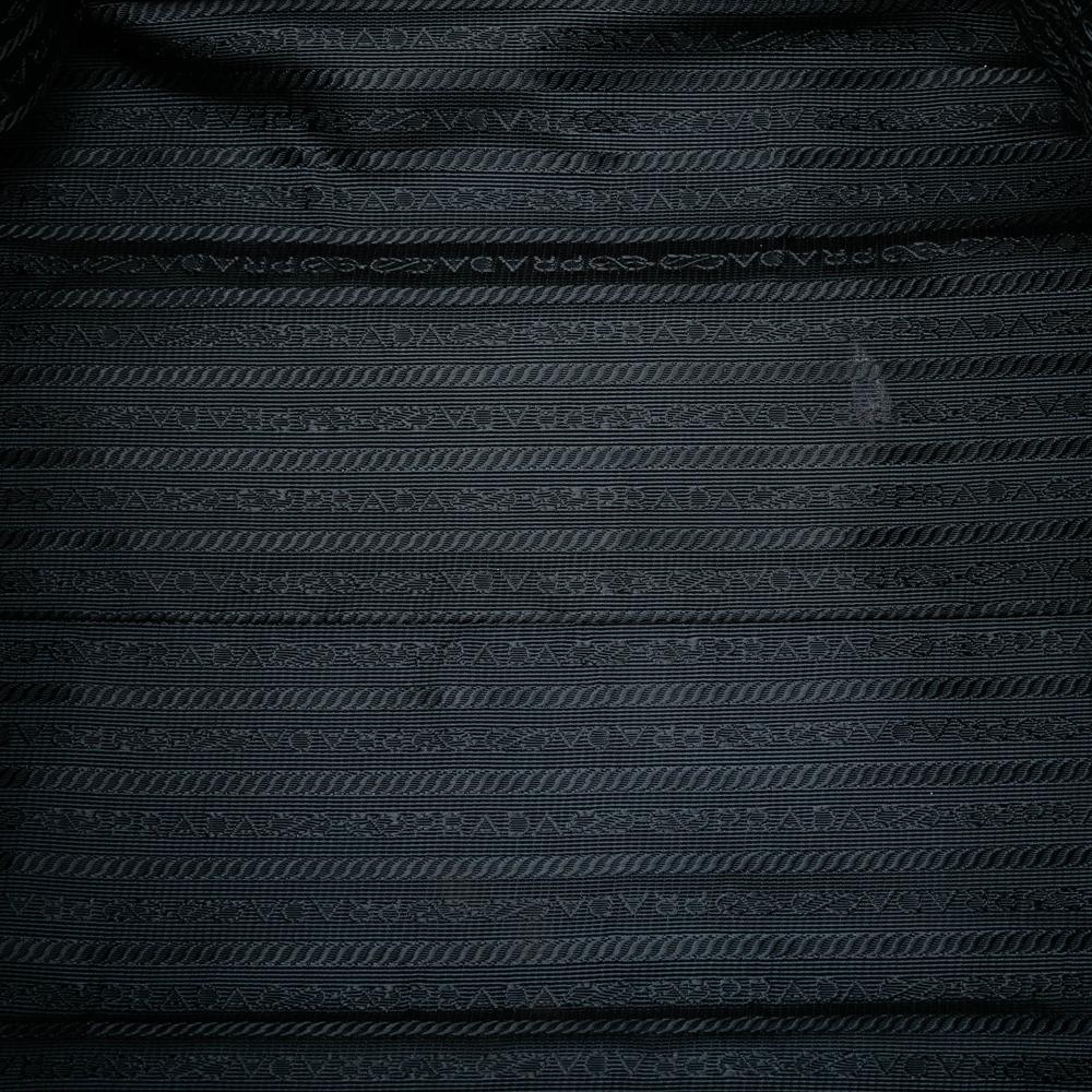 Prada AB Prada Blue Calf Leather Vitello Daino Front Pocket Tote Italy