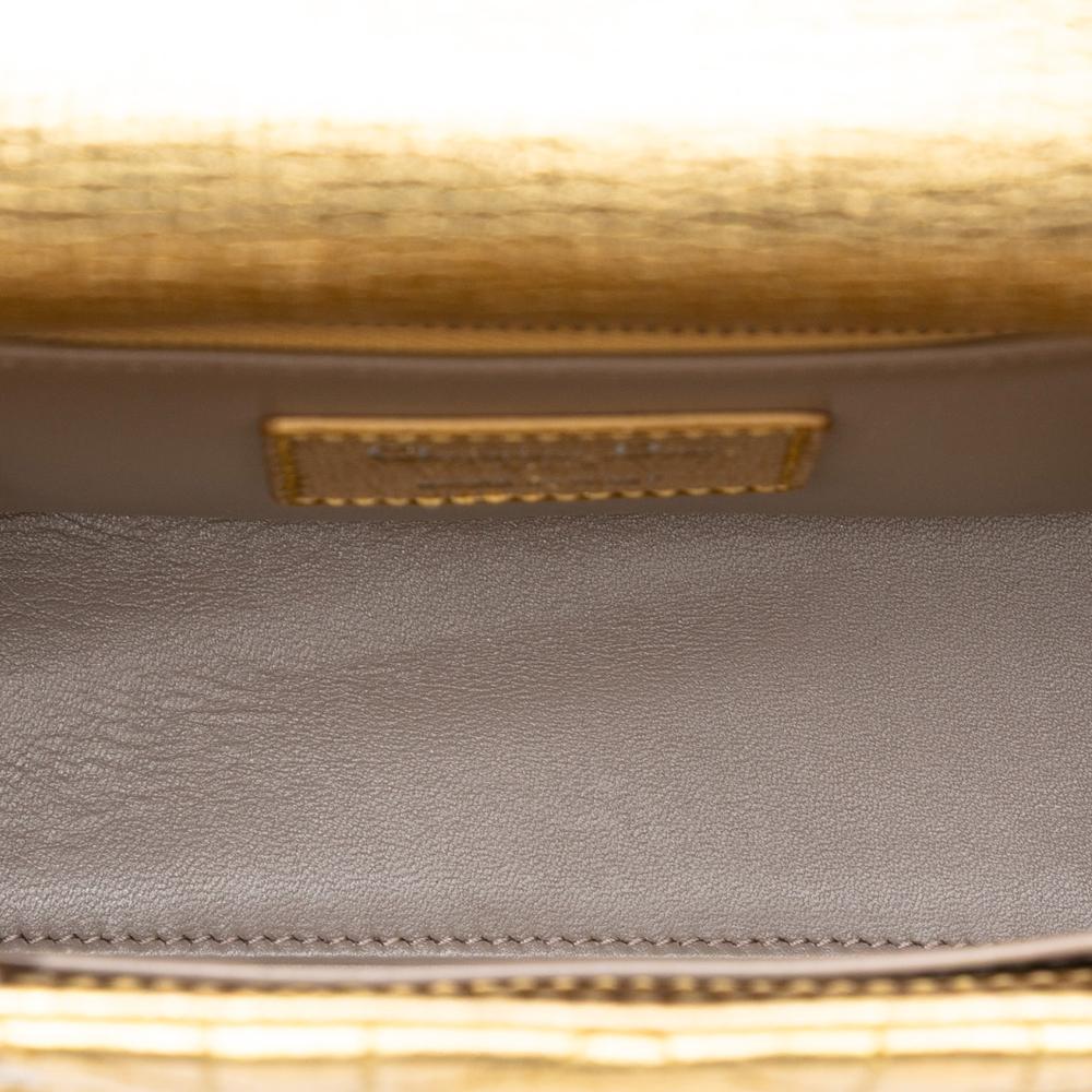 Christian Dior AB Dior Gold Calf Leather Small Metallic Grained skin Cannage My ABCDior Lady Dior Italy