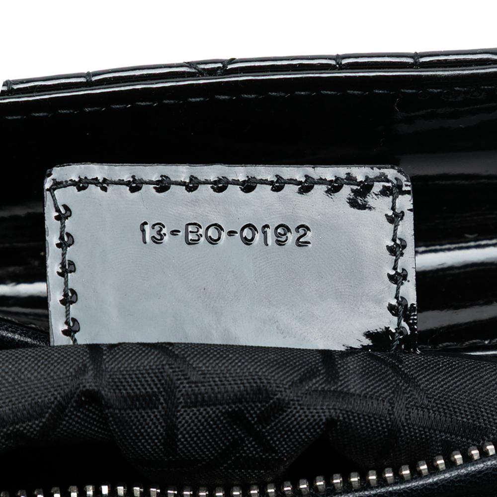 Christian Dior B Dior Black Patent Leather Leather Medium Patent Cannage Lady Dior Italy