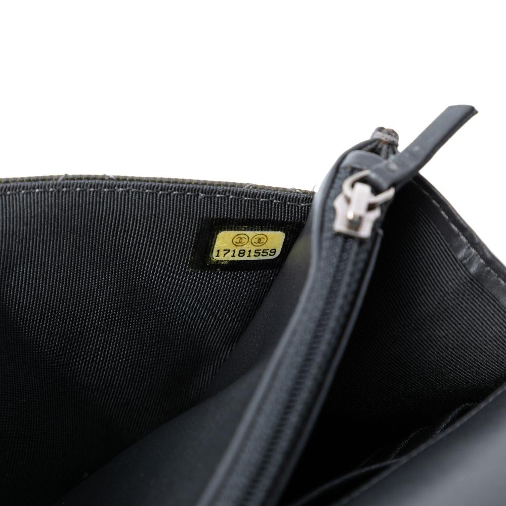 Chanel Green CC Quilted Metallic Patent Striped Wallet on Chain Spain