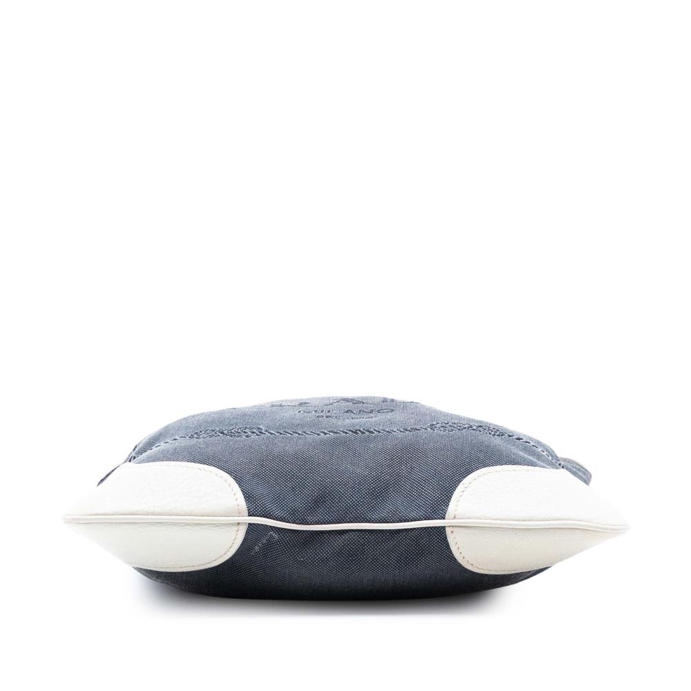 Prada B Prada Blue Denim Canvas Fabric Canapa Logo Crossbody Turkey