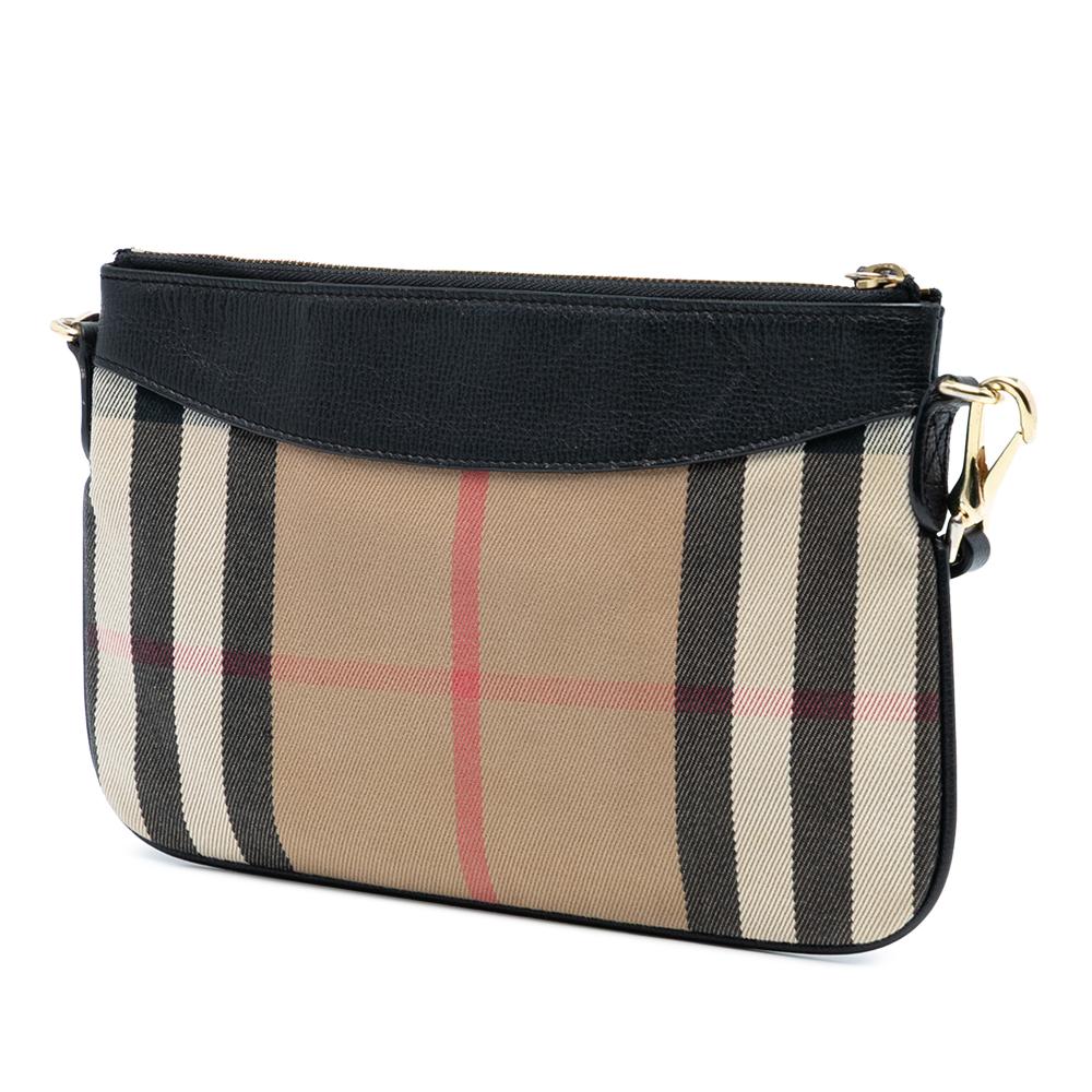 Burberry B Burberry Brown Light Brown with Black Canvas Fabric House Check Peyton Crossbody China