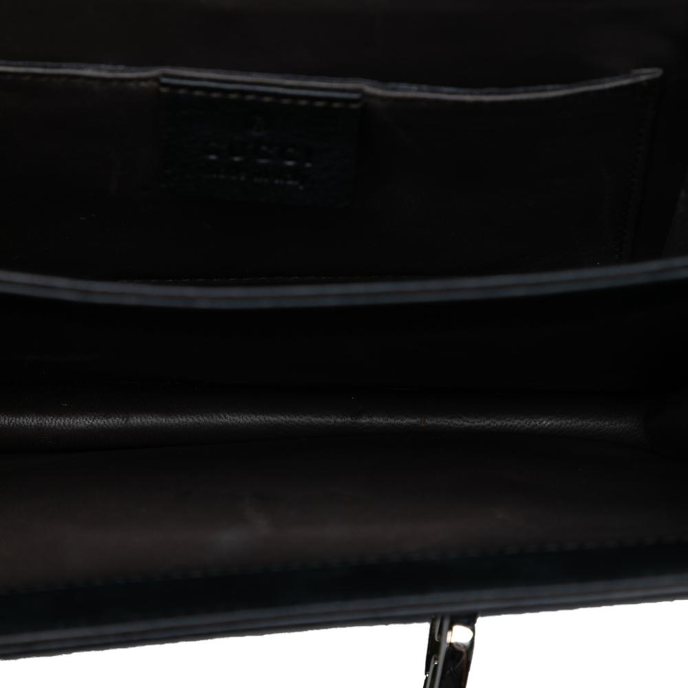 Gucci AB Gucci Black Calf Leather Small Polished skin Interlocking G Dollar Crossbody Italy