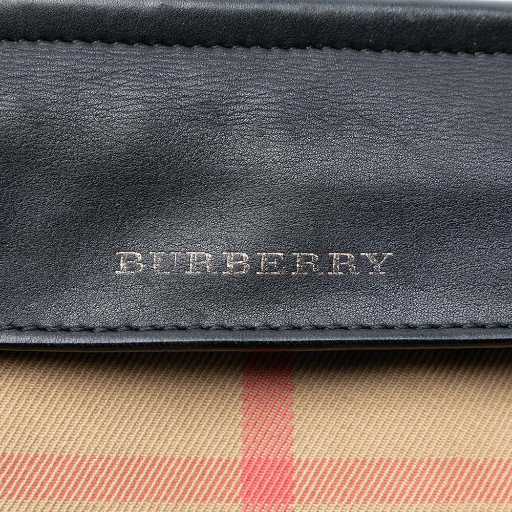 Burberry B Burberry Brown Light Brown Canvas Fabric House Check and Leather Crossbody Italy