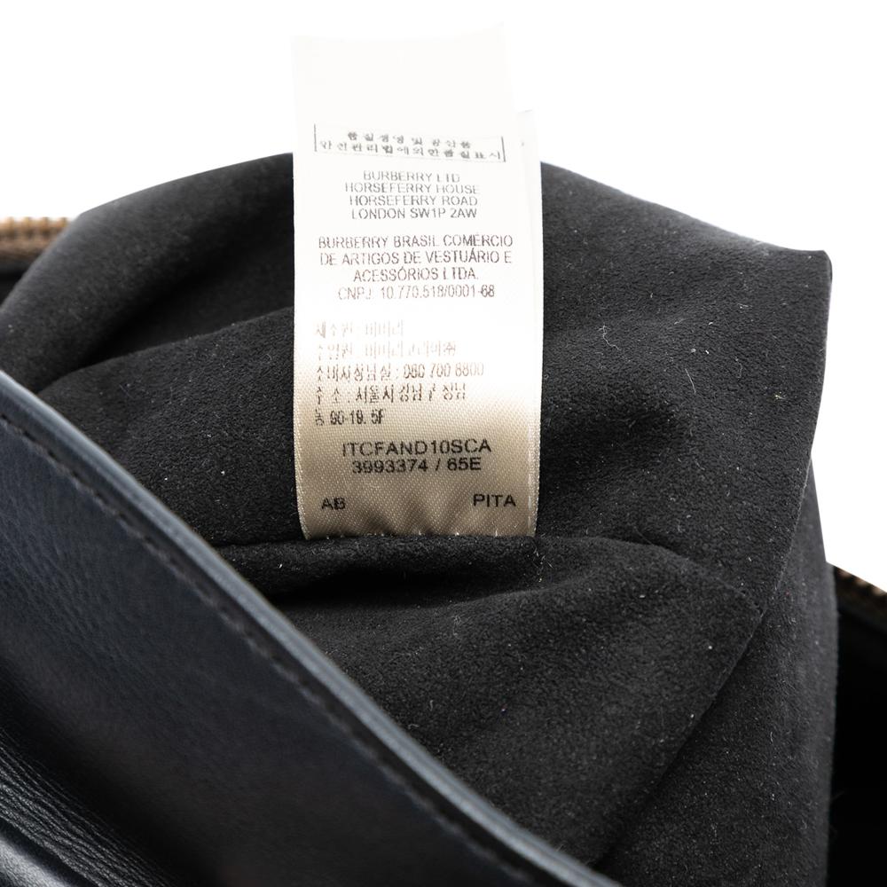 Burberry B Burberry Brown Light Brown Canvas Fabric House Check and Leather Crossbody Italy