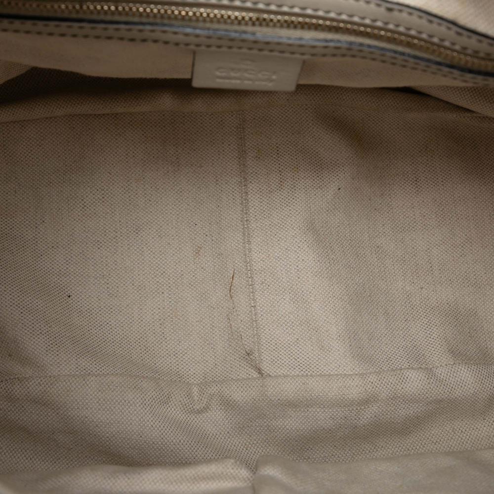 Gucci B Gucci White Calf Leather Medium Guccissima Emily Satchel Italy