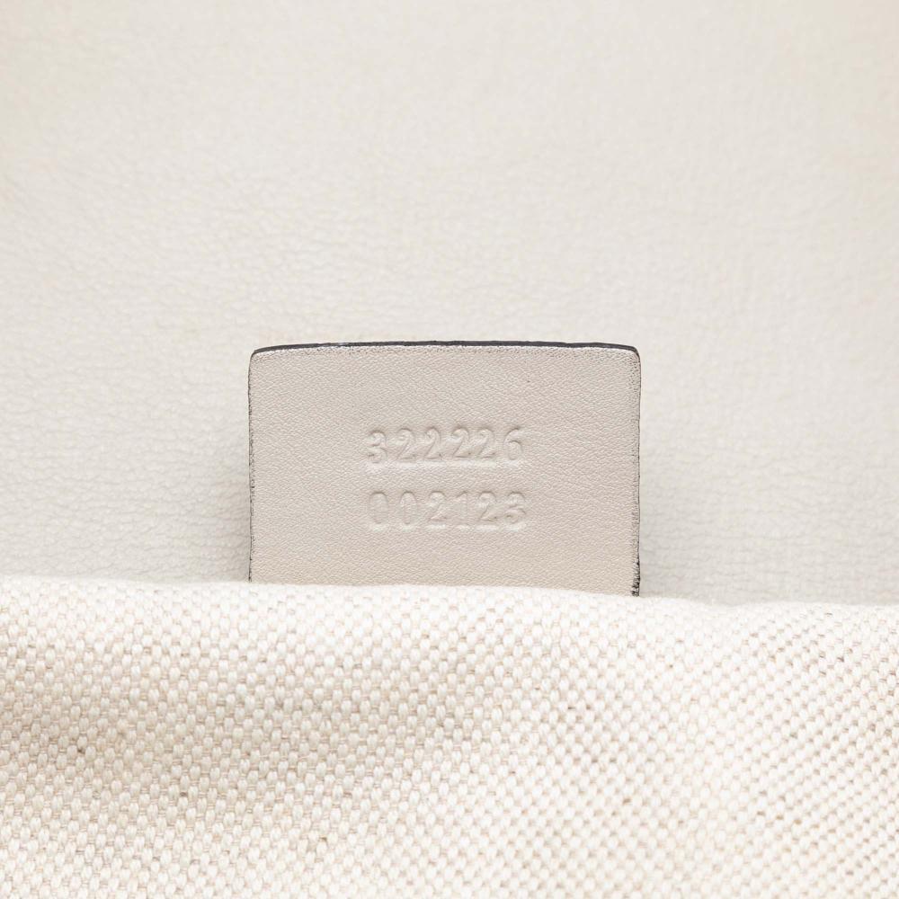 Gucci B Gucci White Calf Leather Medium Guccissima Emily Satchel Italy