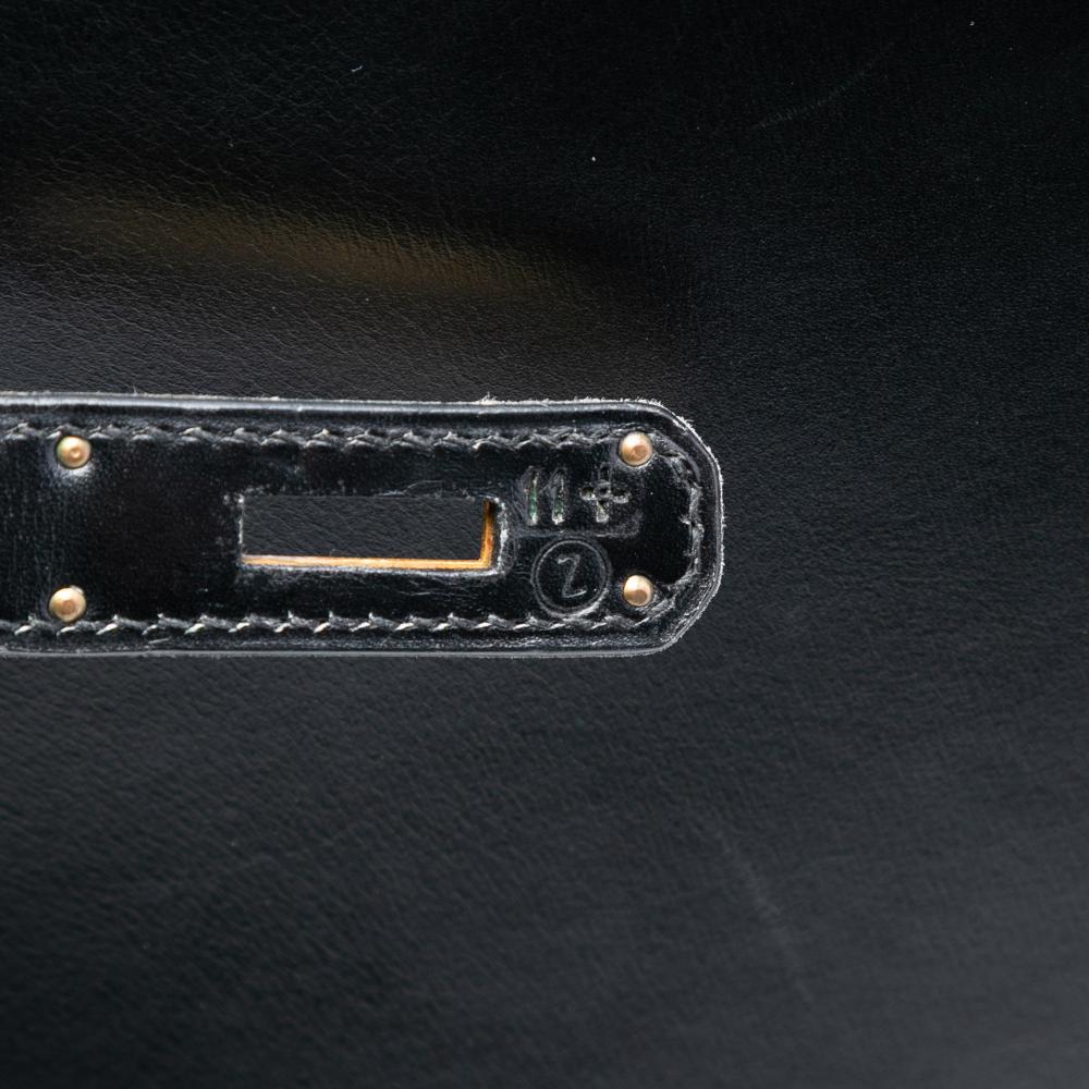 Hermès B Hermès Black Calf Leather Box Kelly Sellier 35 France