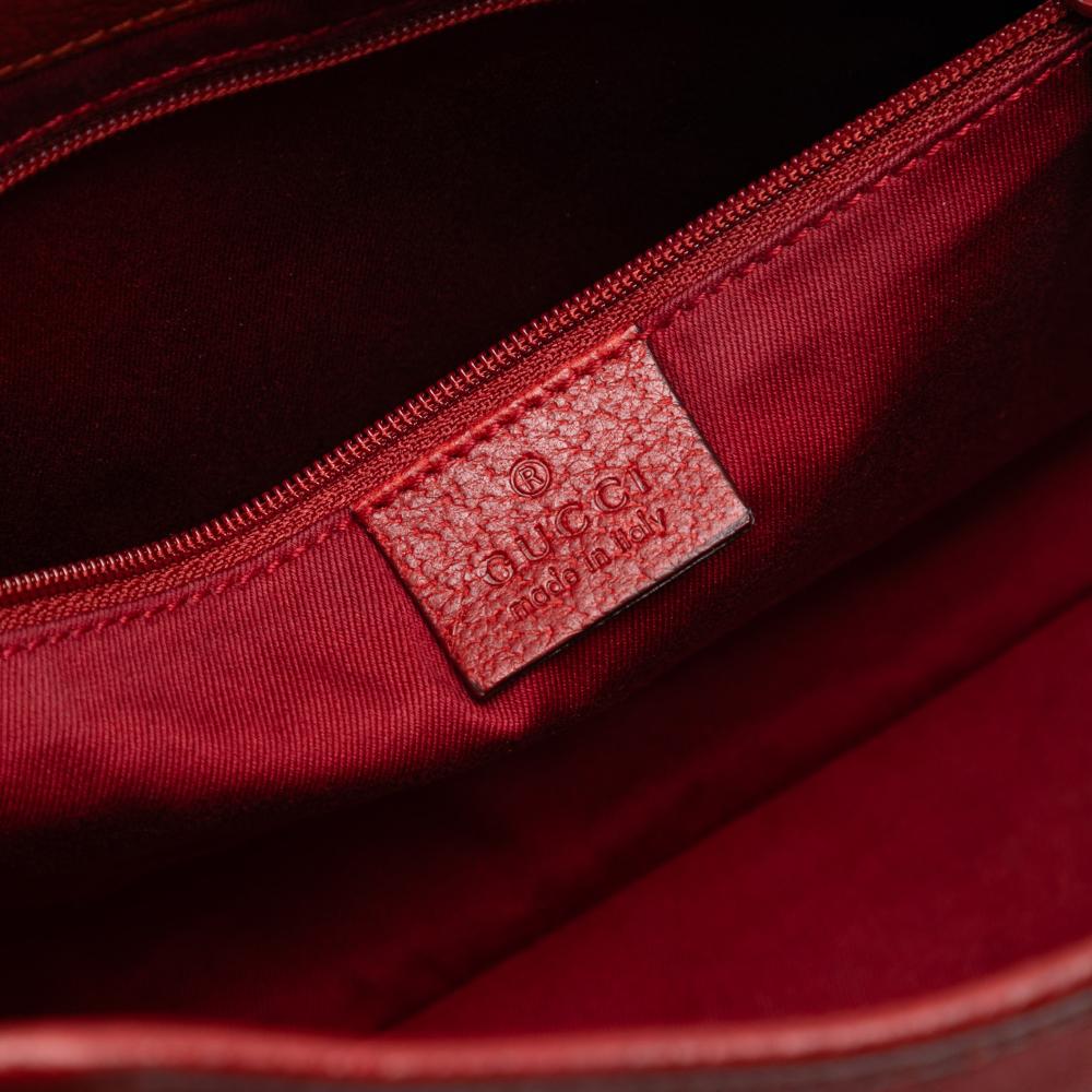 Gucci B Gucci Red Canvas Fabric GG Tote Italy