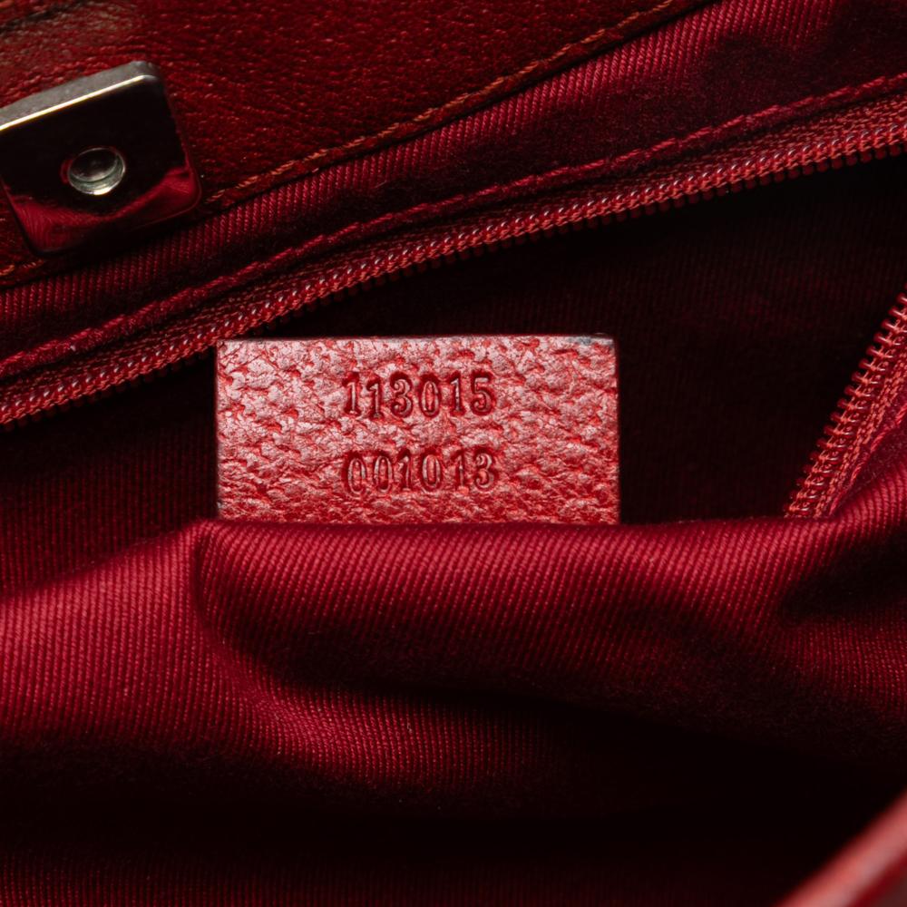 Gucci B Gucci Red Canvas Fabric GG Tote Italy