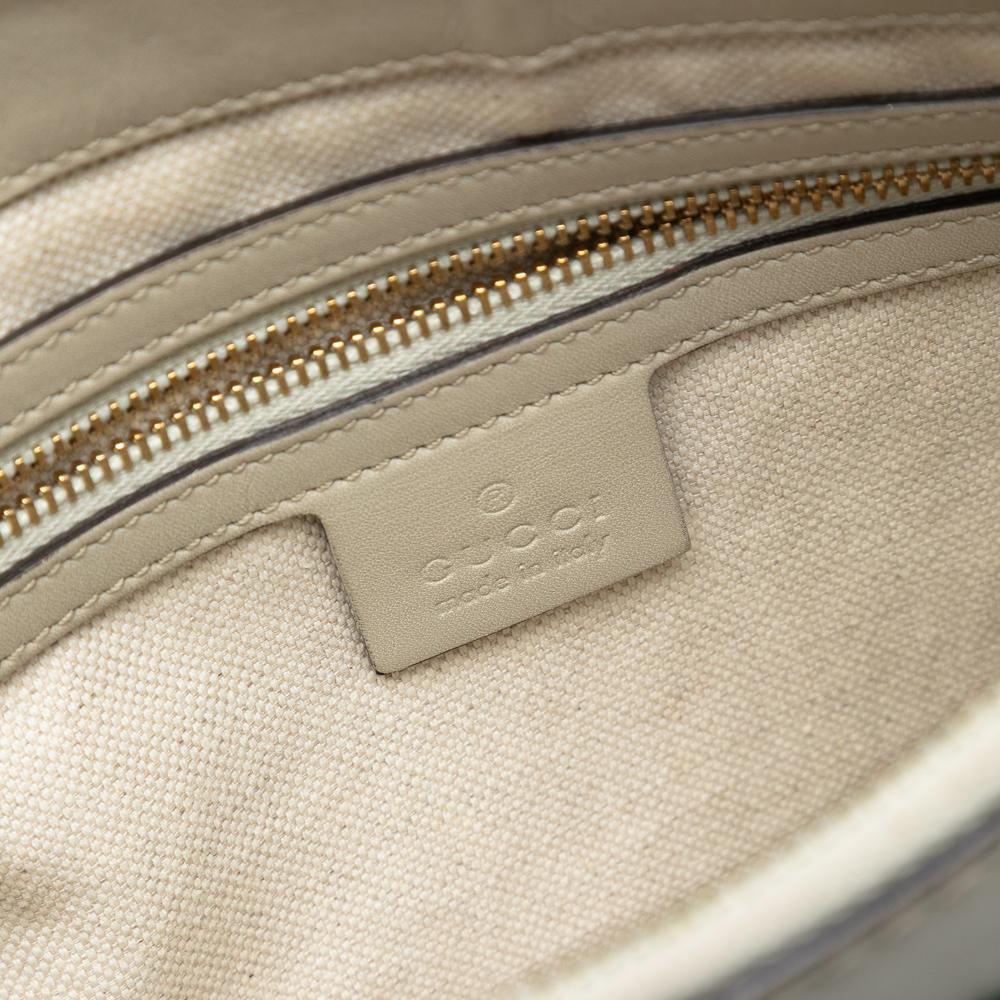 Gucci AB Gucci Brown Beige with White Canvas Fabric GG Web Mayfair Crossbody Italy