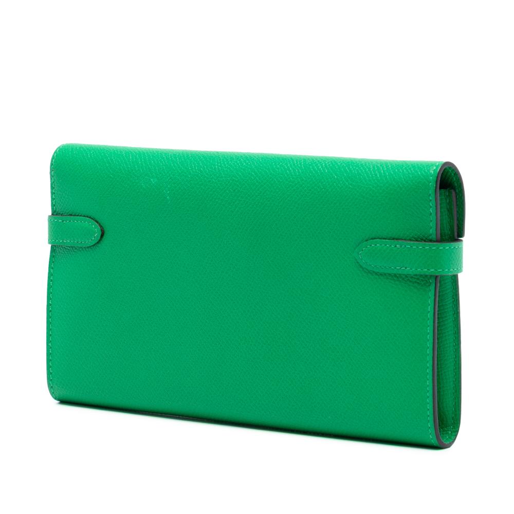Hermès AB Hermès Green Calf Leather Epsom Kelly Longue Wallet France