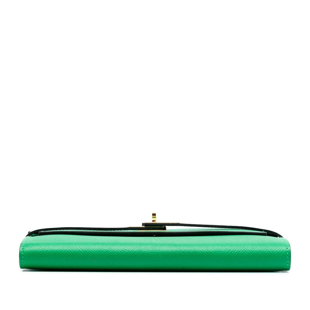 Hermès AB Hermès Green Calf Leather Epsom Kelly Longue Wallet France