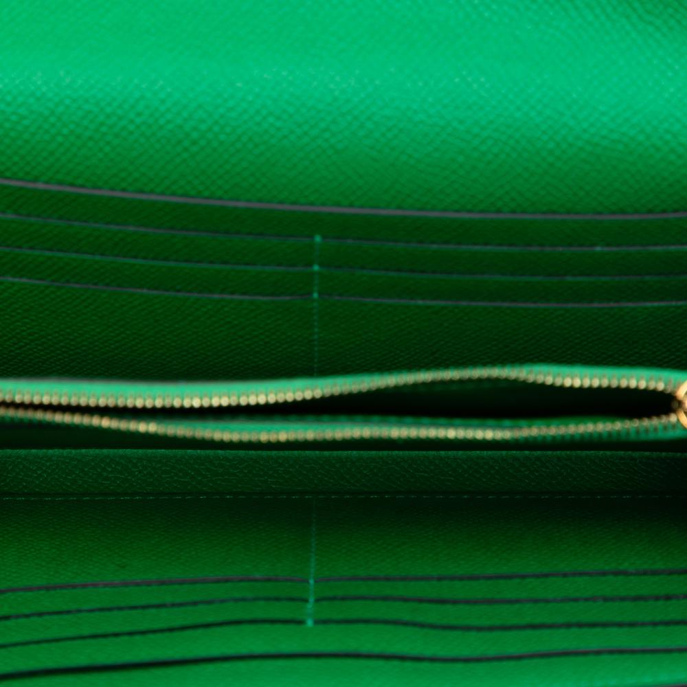 Hermès AB Hermès Green Calf Leather Epsom Kelly Longue Wallet France