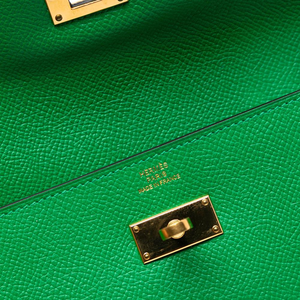 Hermès AB Hermès Green Calf Leather Epsom Kelly Longue Wallet France