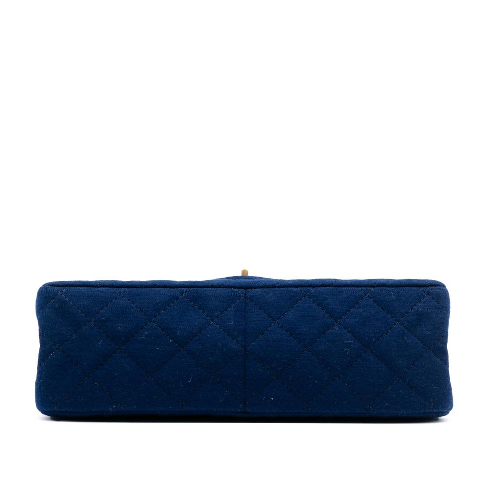 Chanel AB Chanel Blue Dark Blue Cotton Fabric Quilted Jersey Reissue 2.55 Double Flap 226 France