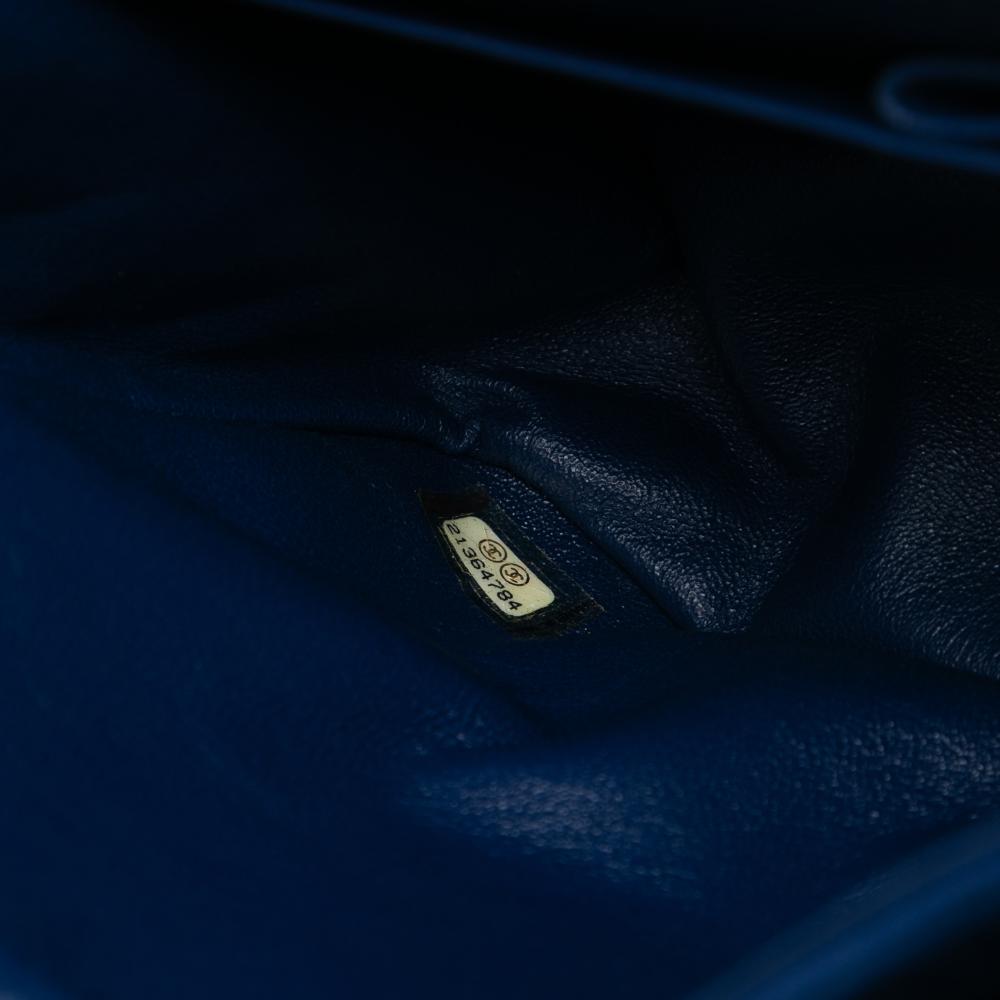 Chanel AB Chanel Blue Dark Blue Cotton Fabric Quilted Jersey Reissue 2.55 Double Flap 226 France