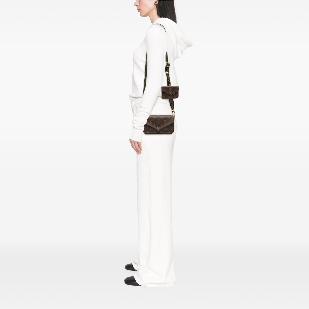 Louis Vuitton B Louis Vuitton Brown Monogram Canvas Fabric Monogram Felicie Strap And Go Italy