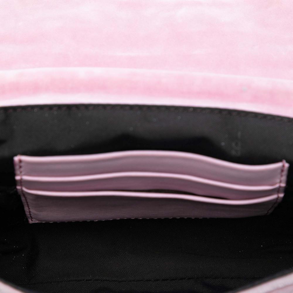 Fendi B Fendi Pink Light Pink Velvet Fabric Mini Zucca Embossed Baguette Satchel Italy