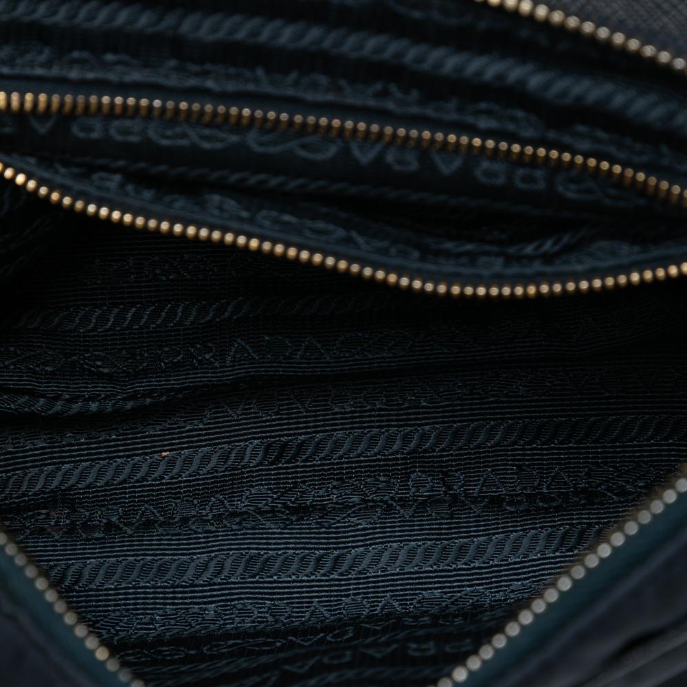 Prada B Prada Black Nylon Fabric Saffiano Trimmed Tessuto Chain Crossbody India