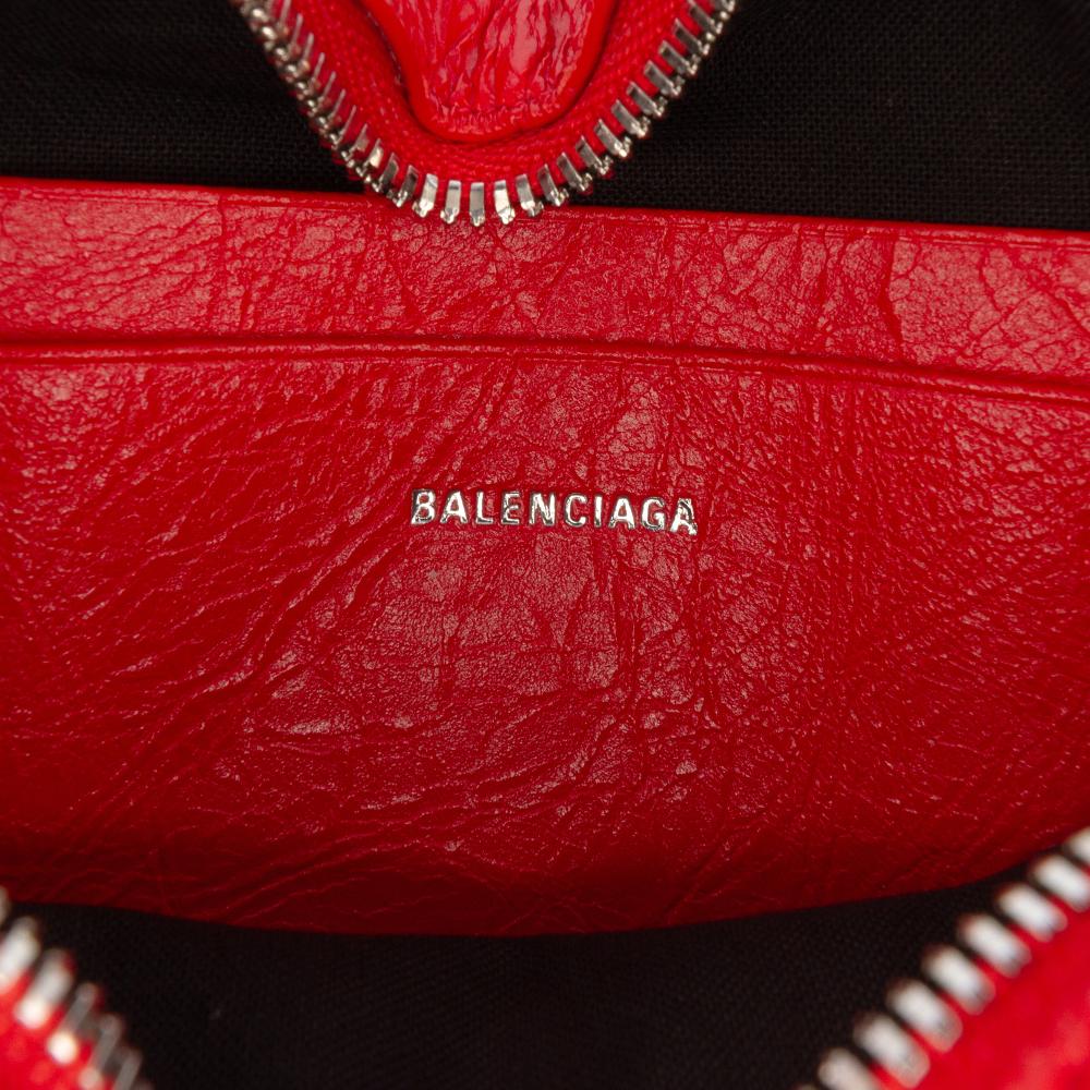Balenciaga AB Balenciaga Red Lambskin Leather Leather Mini Lambskin Motocross Le Cagole Heart Chain Bag Italy