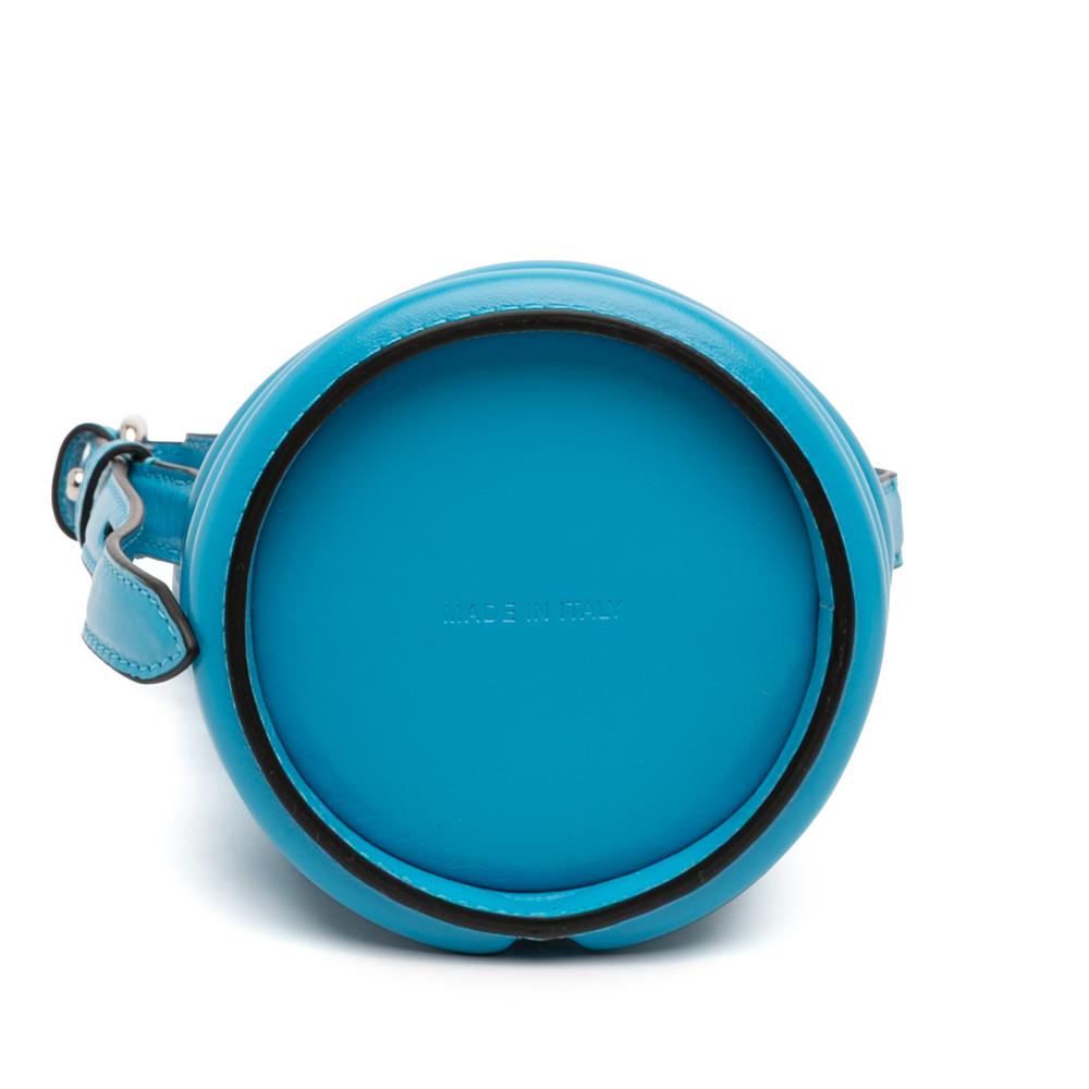 Alexander McQueen AB Alexander McQueen Blue Calf Leather skin The Curve Bucket Bag Italy