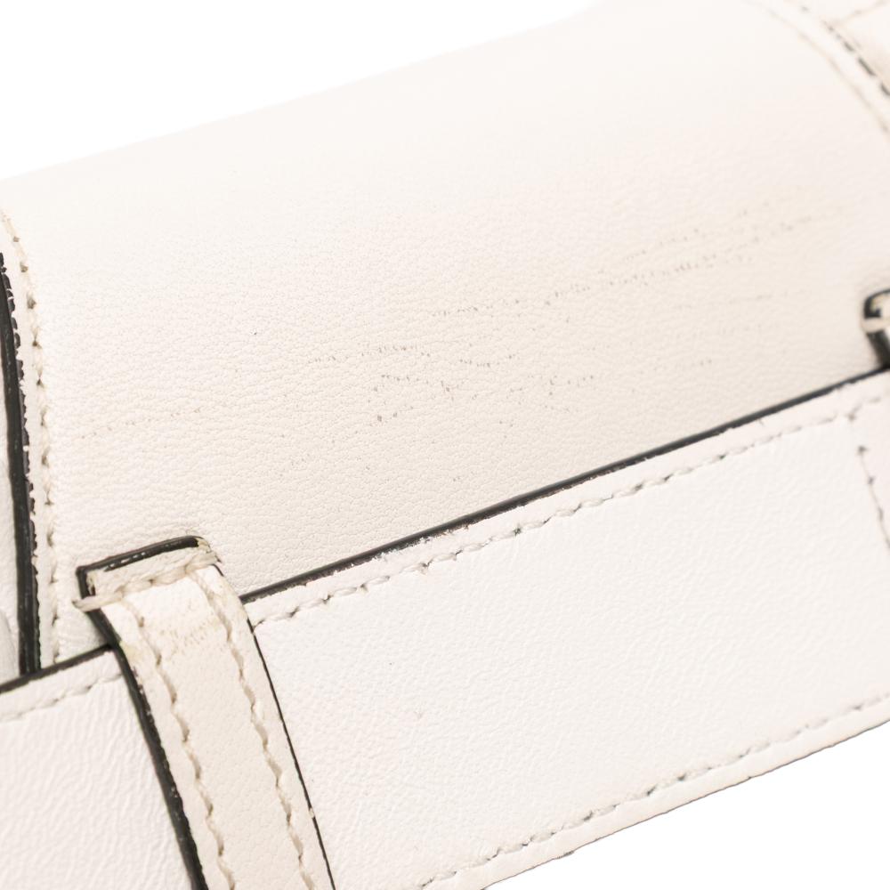 Versace B Versace White Nappa Leather Leather Quilted Nappa Virtus V Crossbody Belt Bag Italy