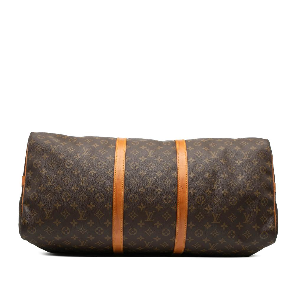 Louis Vuitton B Louis Vuitton Brown Monogram Canvas Fabric Monogram Keepall Bandouliere 60 France