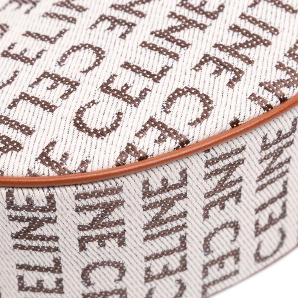 Celine AB Celine Brown Light Beige Canvas Fabric Medium Logo Ava Shoulder Bag Italy