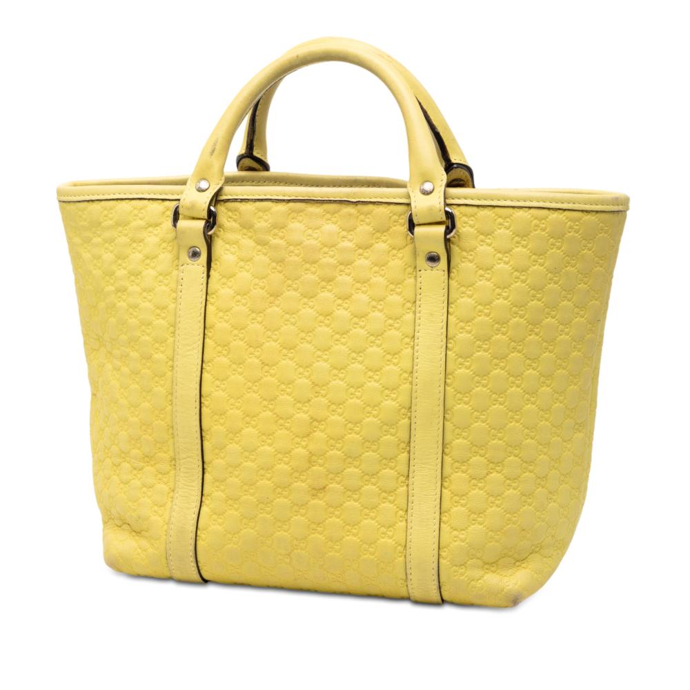 Gucci B Gucci Yellow Calf Leather Guccissima Tote Italy