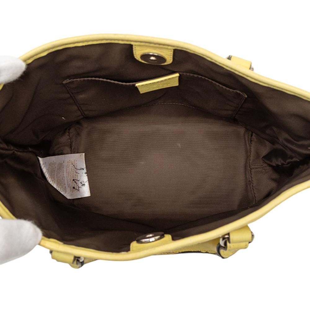 Gucci B Gucci Yellow Calf Leather Guccissima Tote Italy