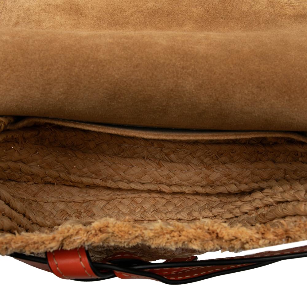 Loewe AB LOEWE Brown Beige Raffia Natural Material Medium Gate Crossbody Spain