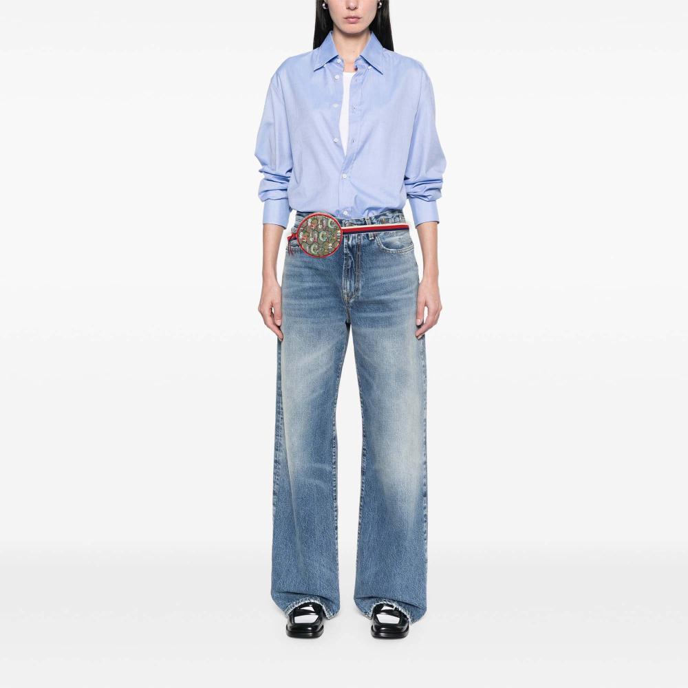 Gucci AB Gucci Brown Beige with Red Coated Canvas Fabric Yuko Higuchi Childrens GG Supreme Belt Bag Italy