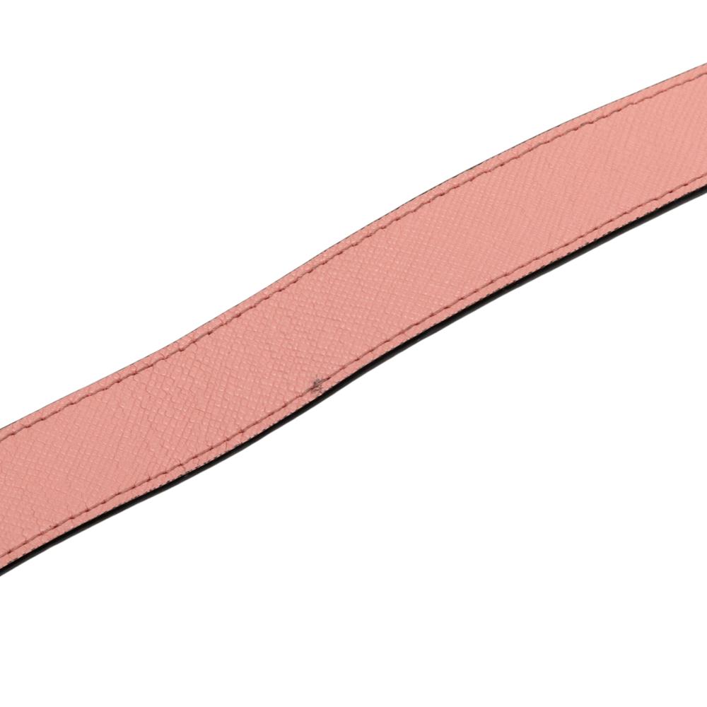 Prada B Prada Pink Saffiano Leather Small Sound Lock Chain Crossbody India