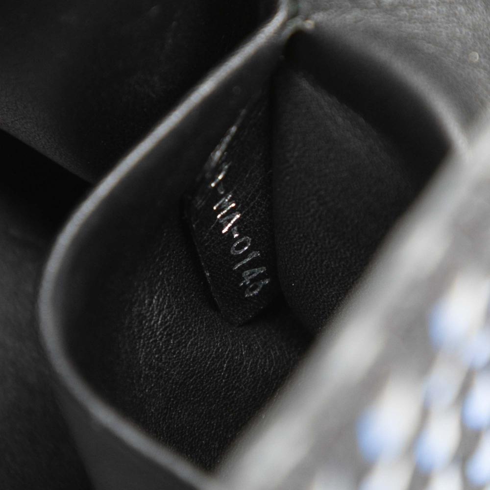 Christian Dior B Dior Blue Tweed Fabric Small Patch Diorissimo Tote Italy