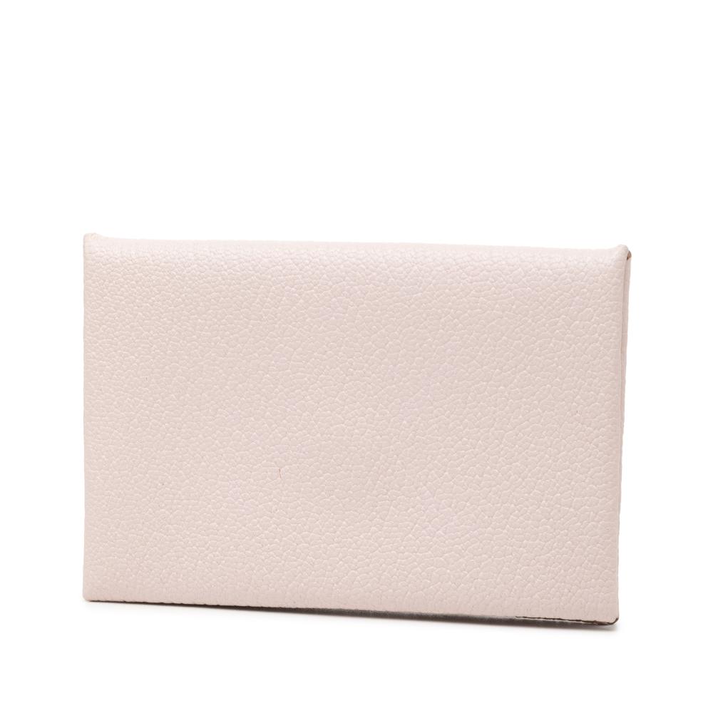 Hermès AB Hermès Pink Light Pink Goatskin Leather Chevre Mysore Calvi Card Holder France