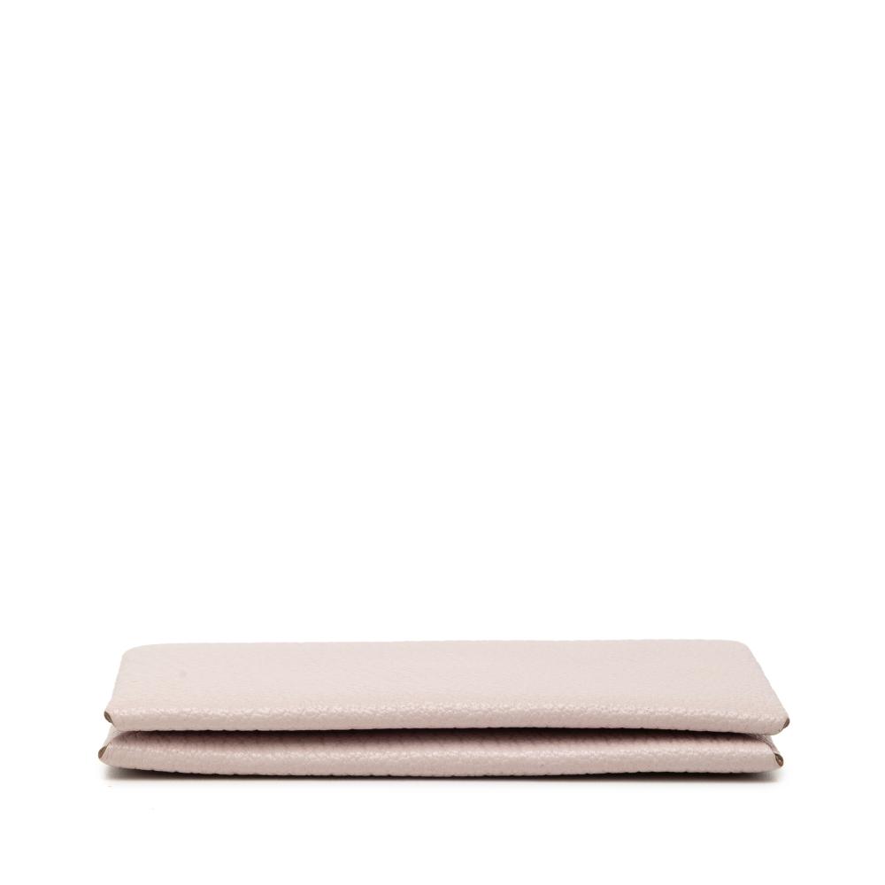 Hermès AB Hermès Pink Light Pink Goatskin Leather Chevre Mysore Calvi Card Holder France
