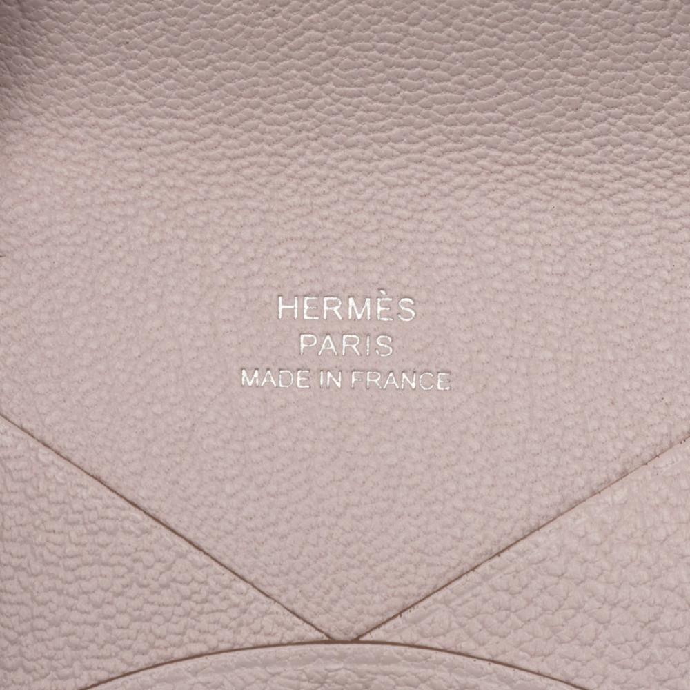 Hermès AB Hermès Pink Light Pink Goatskin Leather Chevre Mysore Calvi Card Holder France