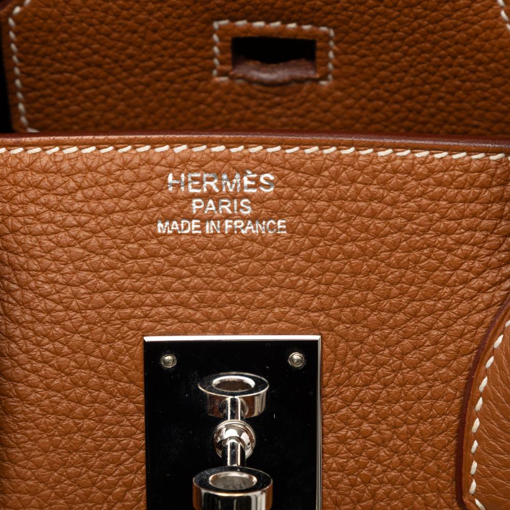 Hermès B Hermès Brown Calf Leather Togo Birkin Retourne 35 France