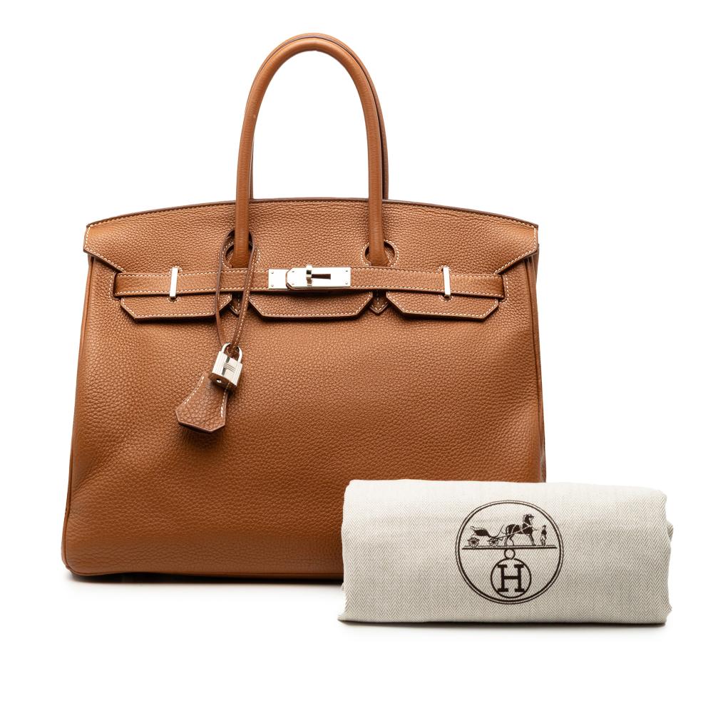 Hermès B Hermès Brown Calf Leather Togo Birkin Retourne 35 France
