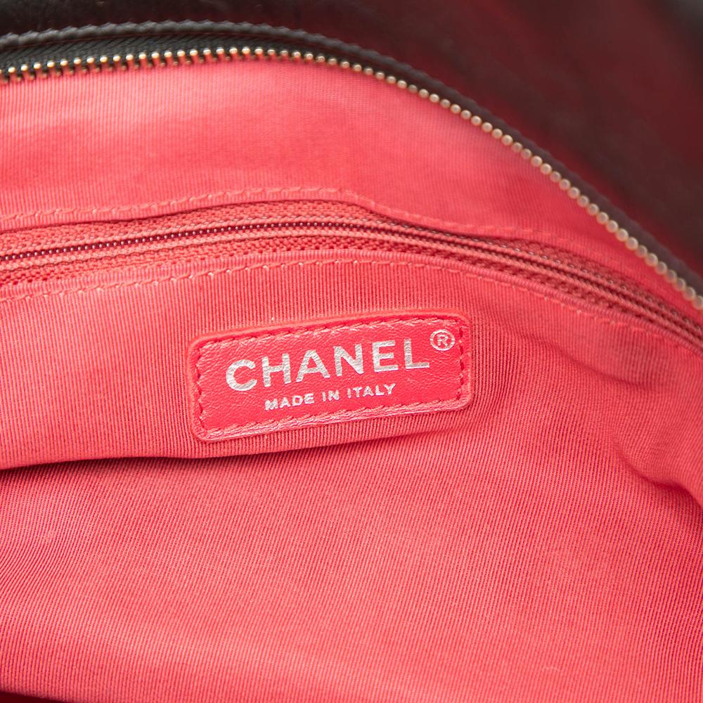 Chanel B Chanel Black Calf Leather Large Aged skin Gabrielle Shopping Tote Italy