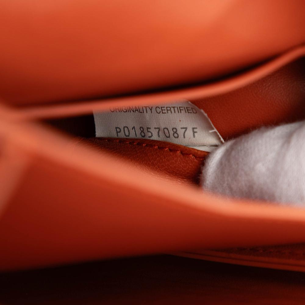 Bottega Veneta B Bottega Veneta Orange Dark Orange Calf Leather Small Mount Envelope Chain Bag Italy