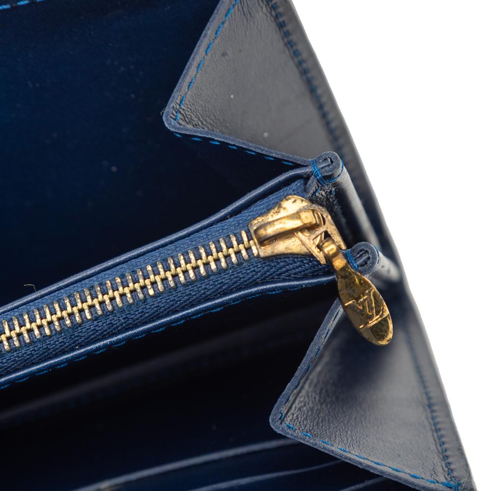 Louis Vuitton B Louis Vuitton Blue Navy Vernis Leather Leather Monogram Vernis Sarah Wallet France