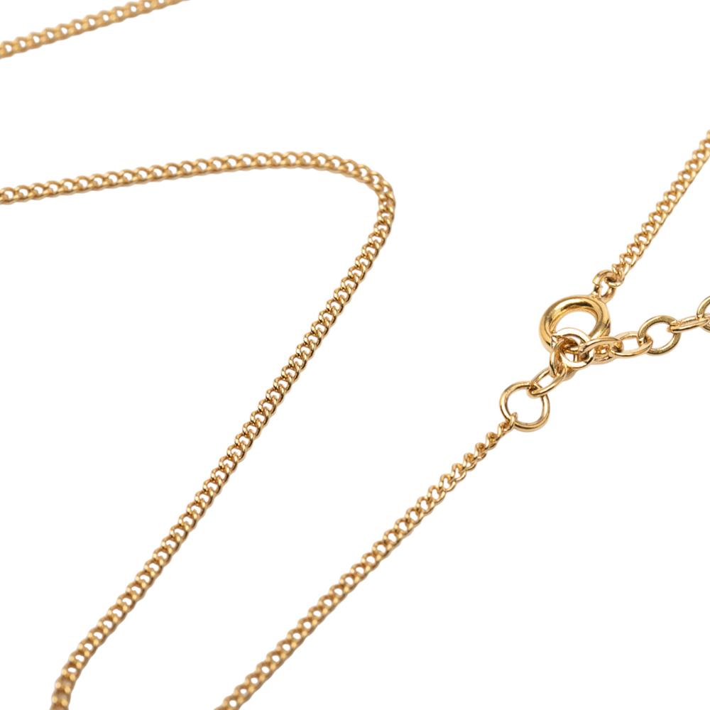 Christian Dior B Dior Gold Gold Plated Metal CD Logo Pendant Necklace France