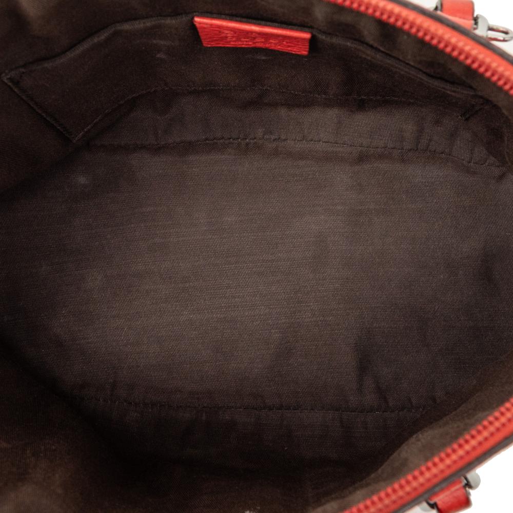 Gucci B Gucci Red Calf Leather Mini skin Web Dome Satchel Italy