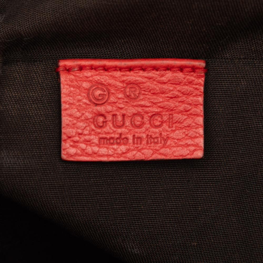 Gucci B Gucci Red Calf Leather Mini skin Web Dome Satchel Italy