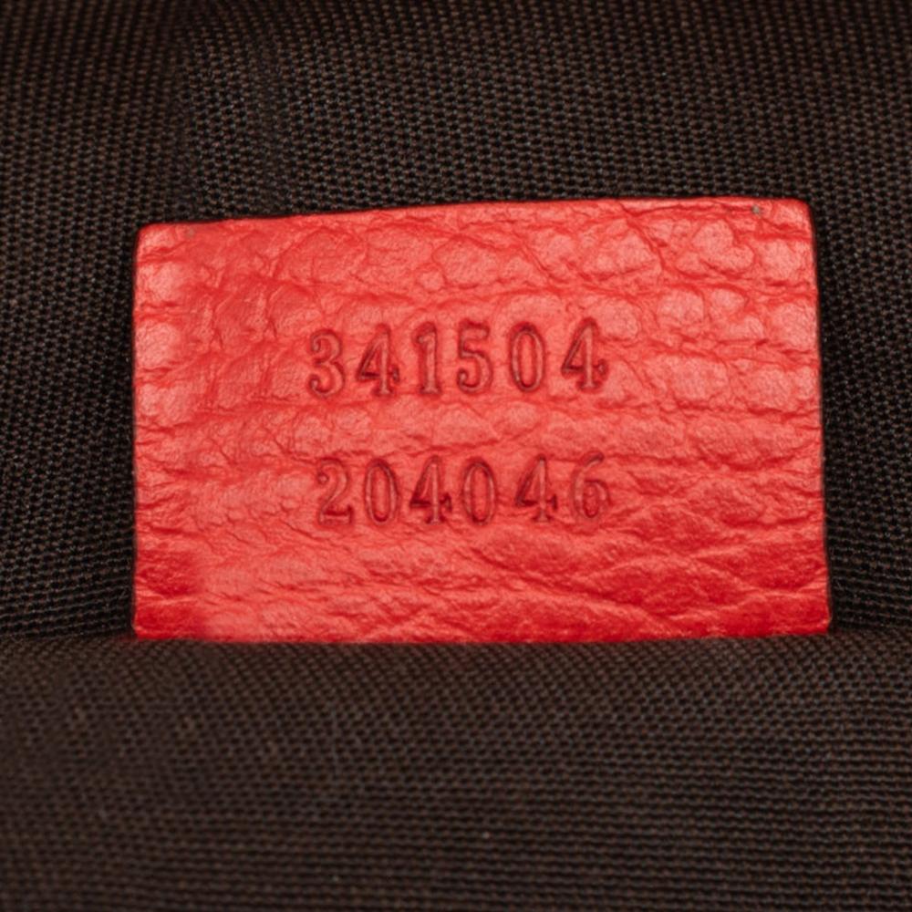 Gucci B Gucci Red Calf Leather Mini skin Web Dome Satchel Italy