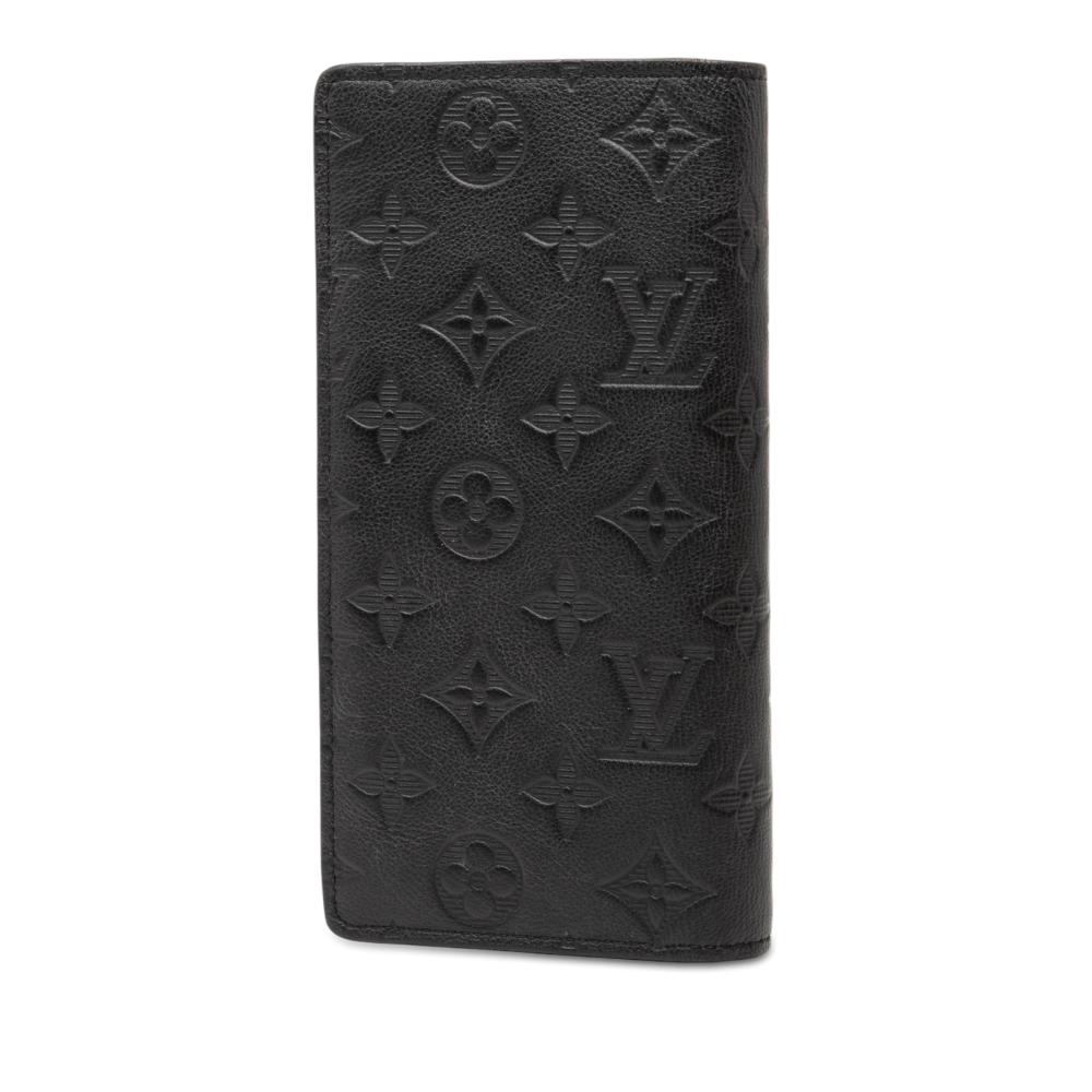 Louis Vuitton B Louis Vuitton Black Calf Leather Monogram Shadow Brazza Spain
