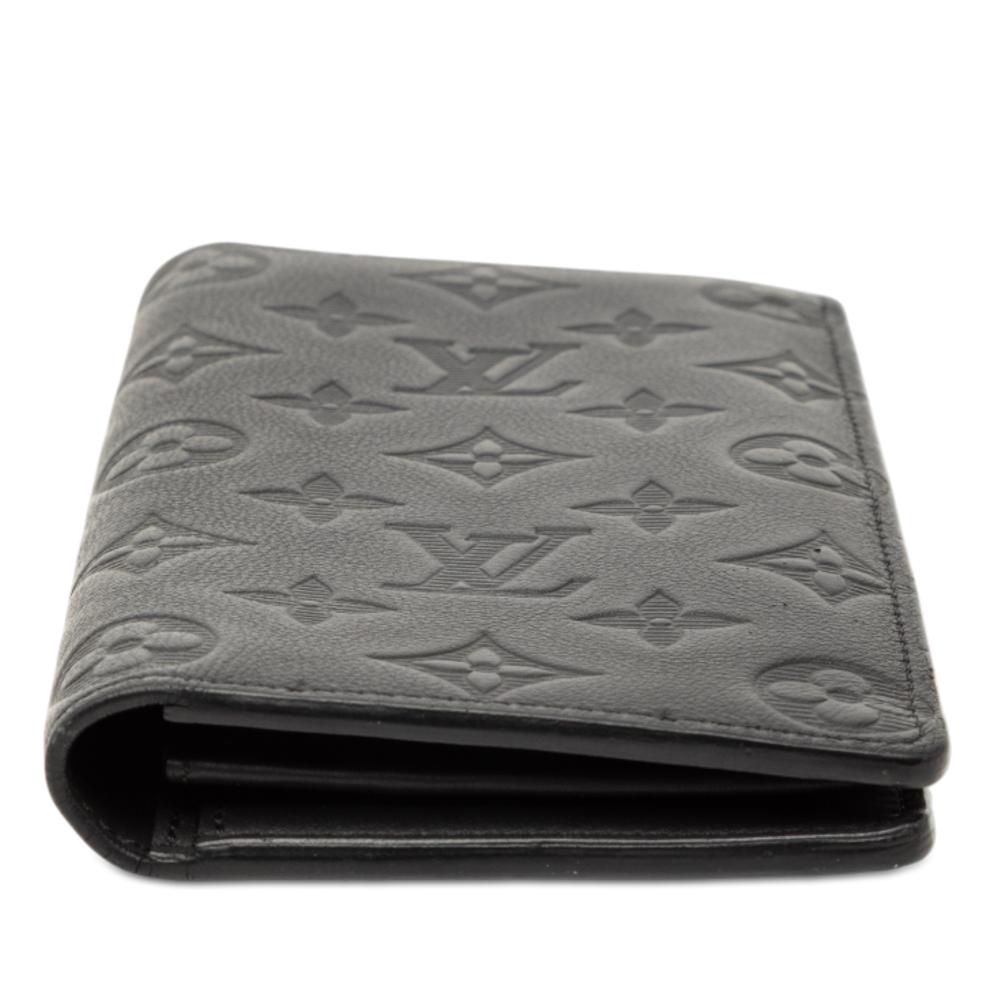 Louis Vuitton B Louis Vuitton Black Calf Leather Monogram Shadow Brazza Spain