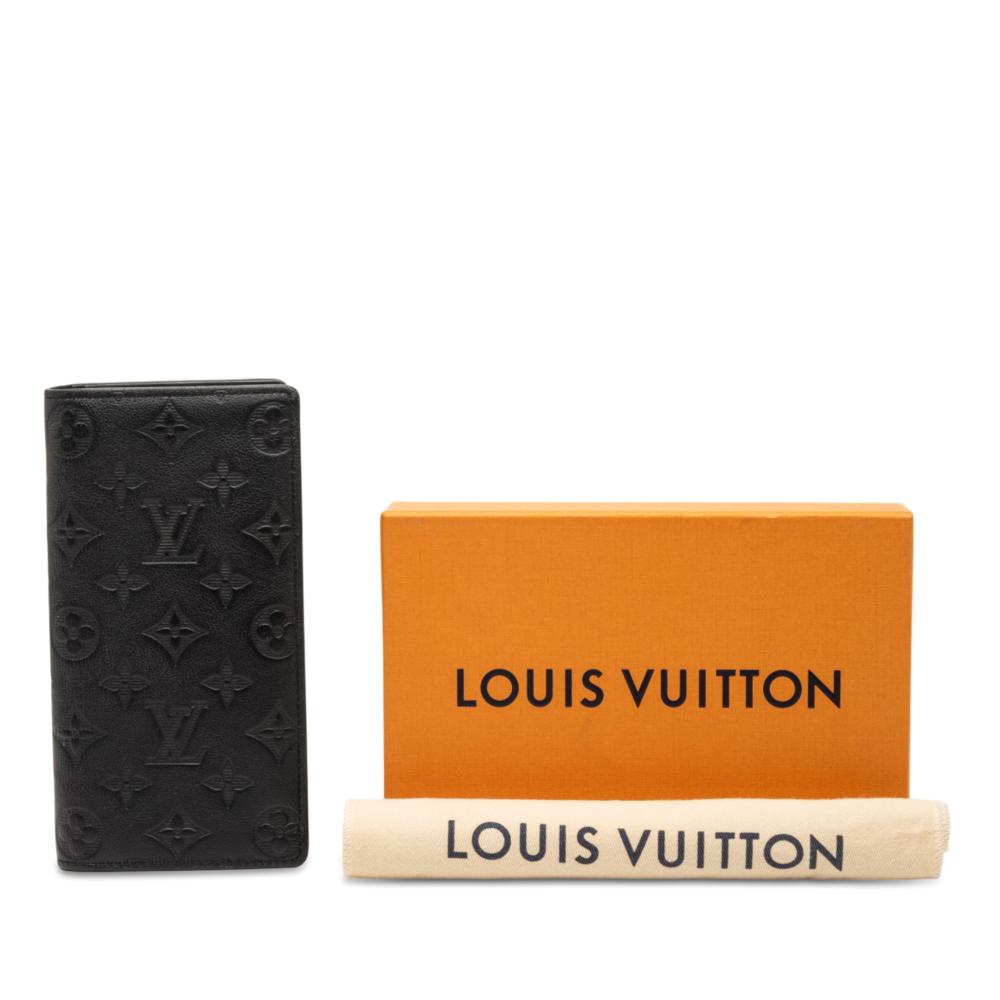 Louis Vuitton B Louis Vuitton Black Calf Leather Monogram Shadow Brazza Spain
